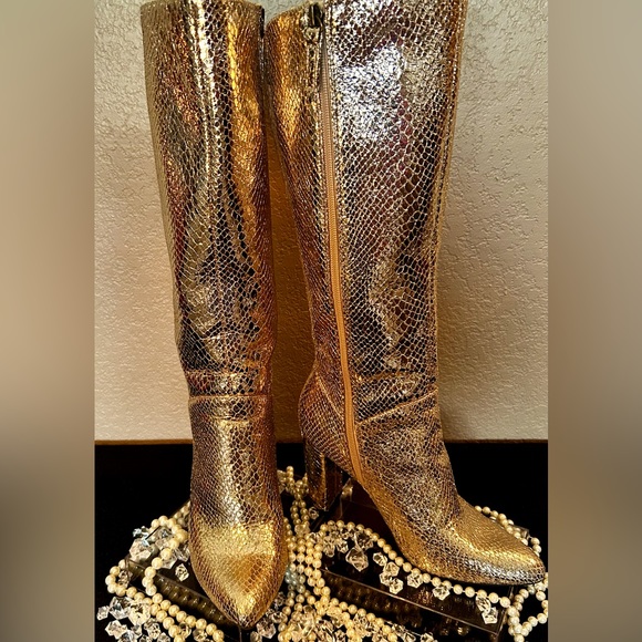 Scoop Shoes - Poppy High Heeled Boots from Scoop.   Color Rose Gold Size 7.5